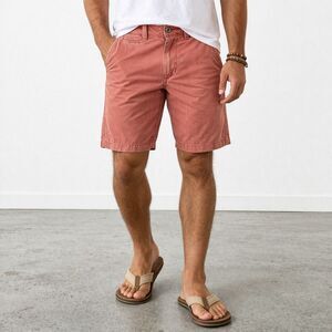 American Eagle Longboard Shorts Mens 28 Coral Washed Cotton Casual Summer Chino